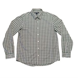 Michael Kors Tailored Fit Size Large Pink Brown Plaid Dress Shirt